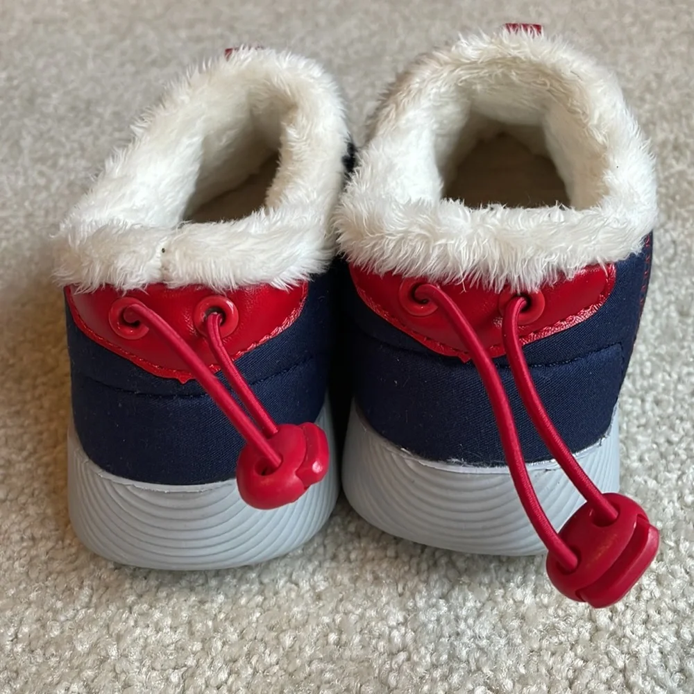 Never worn Lands End slippers w rubber soles Blue red ultra light toddler size 9 - Picture 5 of 6